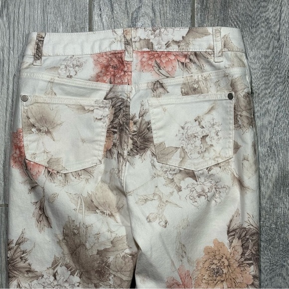 LASCANA Skinny Muted Floral Denim Jean Leggings Jeggings Euro 34 US 2-4 - Picture 9 of 13